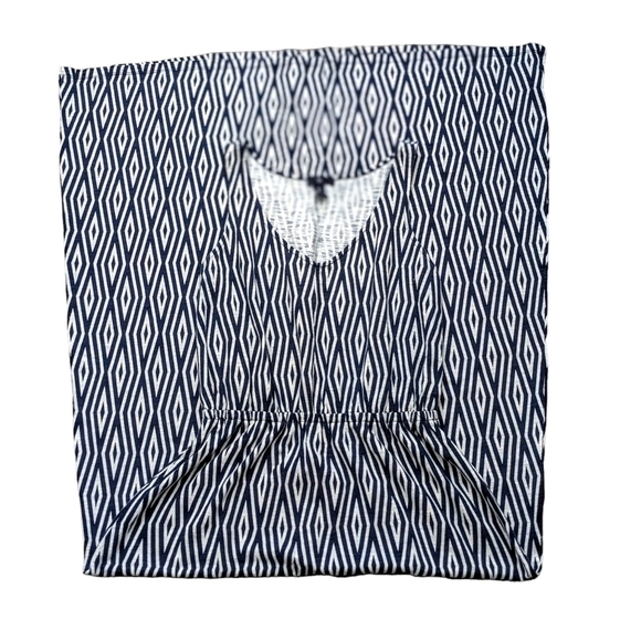 Gap Maxi Dress Argyle Print Blue White Sz Small Long - Picture 4 of 11